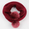 Beautiful winter accept custom logo knitted scarf pom pom women 2016 chunky